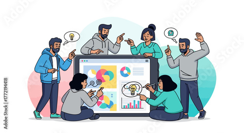 Innovative Teamwork Collaborative Brainstorming and Data Analysis On Digital Device