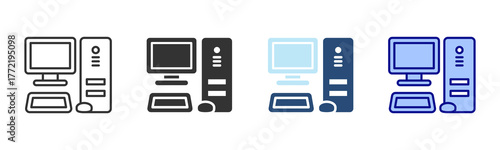 Computer Icon Set. Designed In Multi Style