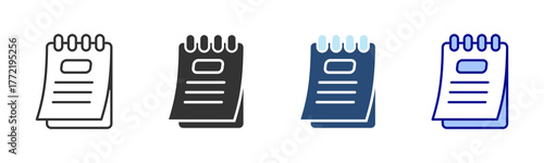 Notepad Icon Set. Designed In Multi Style