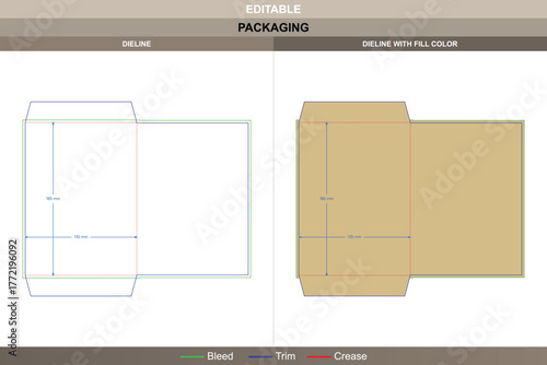 Simple envelope package dieline shaped by vector layout enhancing printing finish and packaging clarity structured die line design keeps the envelope firm and minimalistic