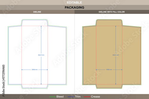 Letter size envelope dieline refined through vector precision enhancing printing quality and practical packaging shape sharp die line formation aligns every edge in symmetry