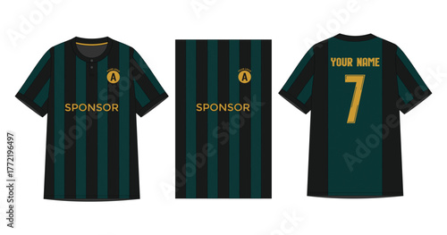 Soccer Jersey Mockup with Striped Design and Customization Options