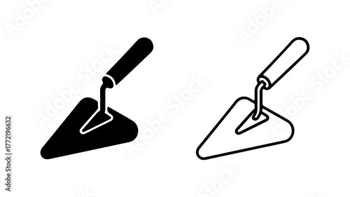 Trowel tool outline with transparent background