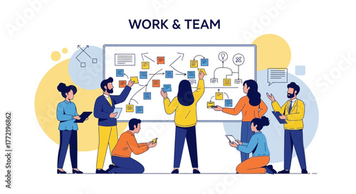 People Collaborating And Analyzing Information On a Whiteboard To Achieve Better Results