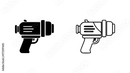 Retro ray gun with transparent background