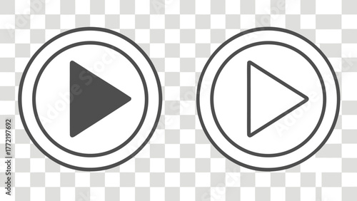 Play button icon symbol for media playback and entertainment applications vector