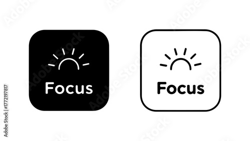 Focus icons with sun symbol and text