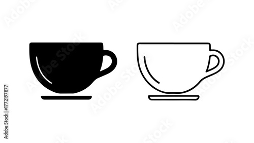 Coffee cup outline with transparent background