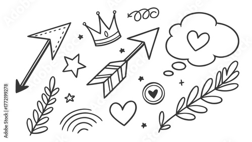 Doodle elements collection vector