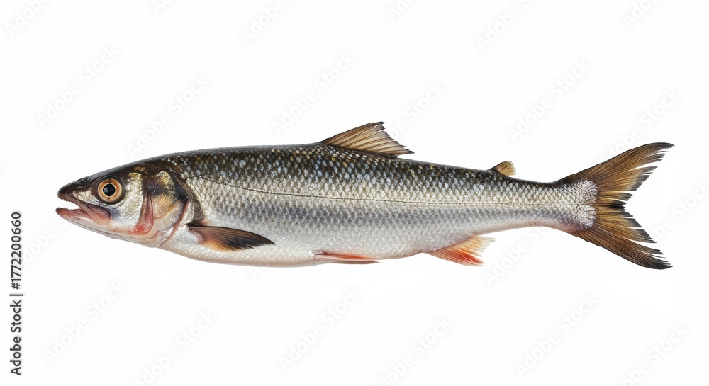 Fototapeta premium Arctic Cisco: a captivating image of the Arctic Cisco, a fish that embodies the natural beauty of aquatic ecosystems. A remarkable display of nature's design.