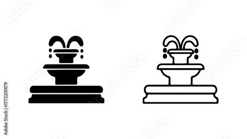 Fountain icon set with transparent background