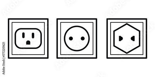 collection of electrical socket icons.