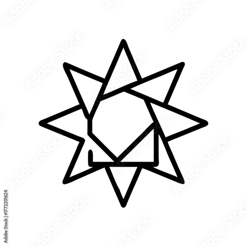 Sun illustration. Simple monochrome lines. Sunlight. Ultraviolet rays.