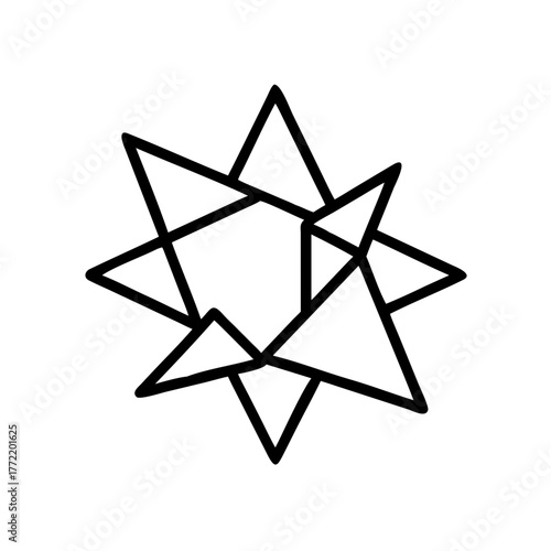 Sun illustration. Simple monochrome lines. Sunlight. Ultraviolet rays.