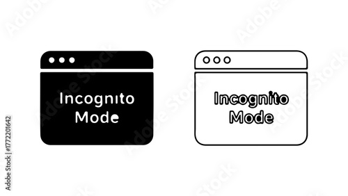 Incognito mode browser windows with transparent background