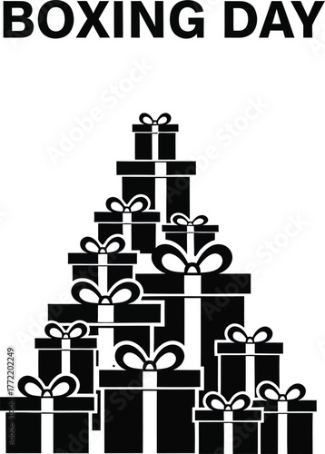 Illustration of boxing day with gift boxes perfect for festive designs and holiday promotions