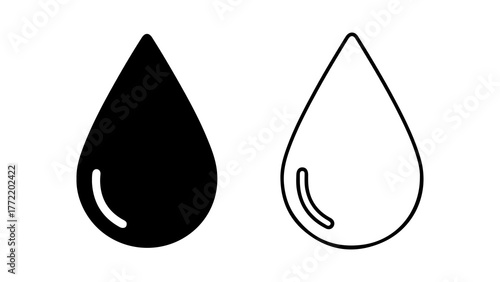Water drop icons with transparent background