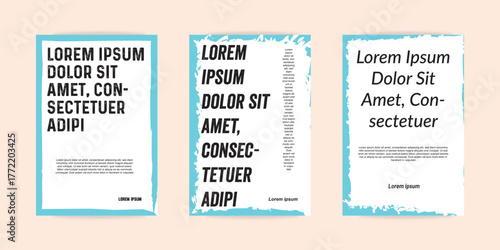 Simple template with abstract geometric shapes. Frame for your message or photo. Layout for flyer, poster or cover design for poster, cover or background. Set of vector illustrations in eps 10.