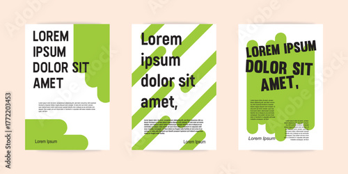 Simple template with abstract geometric shapes. Frame for your message or photo. Layout for flyer, poster or cover design for poster, cover or background. Set of vector illustrations in eps 10.