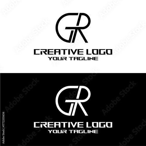 creative letter logo gr design vector