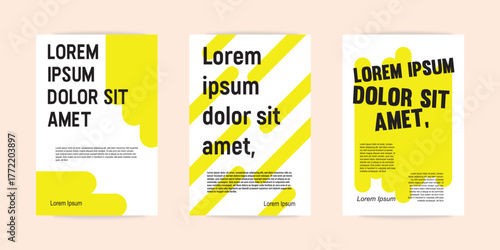 Simple template with abstract geometric shapes. Frame for your message or photo. Layout for flyer, poster or cover design for poster, cover or background. Set of vector illustrations in eps 10.