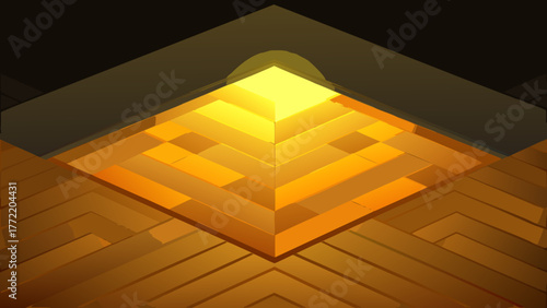 Glowing Parquet Oak Wood Floor Background Design