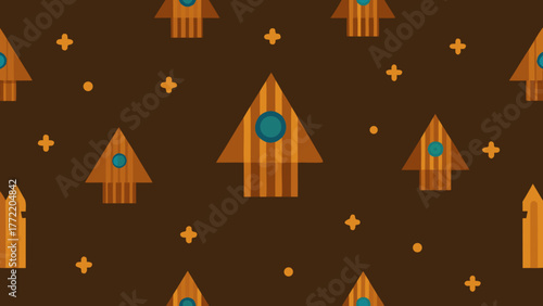 Sci Fi Beech Wood Wall Pattern Design