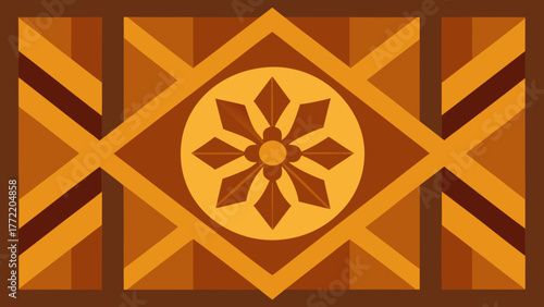 Symmetrical Wooden Art Panel Texture Background