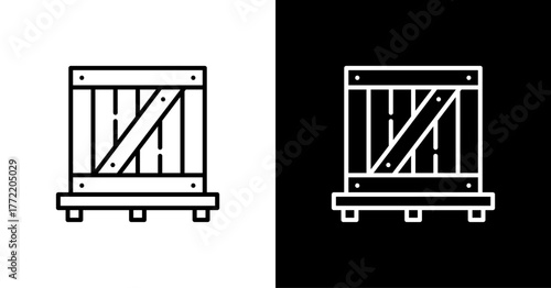 Crates White Icon Set Design