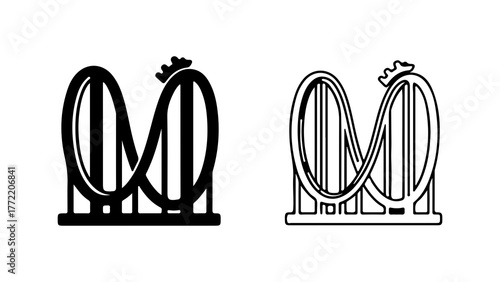 Roller coaster ride with transparent background