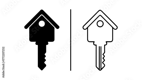 House key icon with transparent background