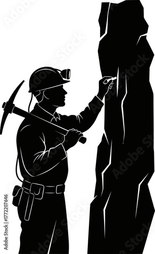 relentless seeker marks the vein, uncovering earths hidden treasures