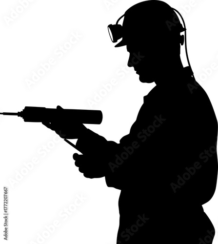 unseen professional diligently works, securing vital resources from the world below