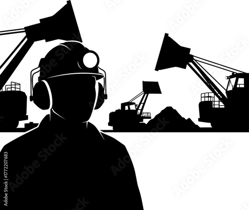 industrial vision worker oversees raw materials, shaping the modern world