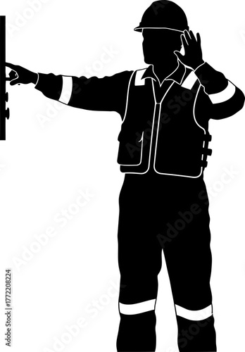 operator initiates command, carefully managing complex industrial systems with precision