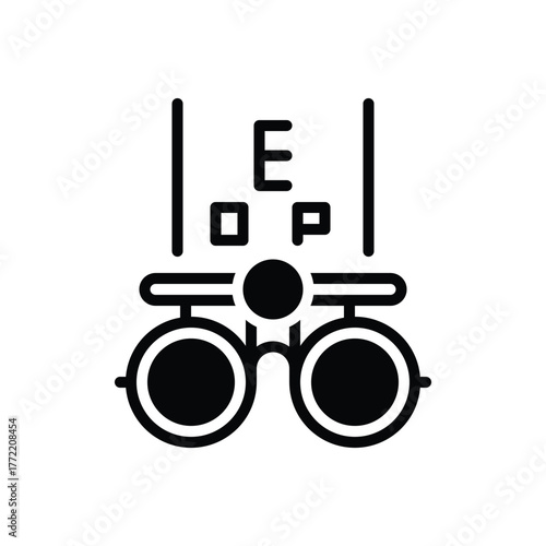 Black solid icon for eye exam