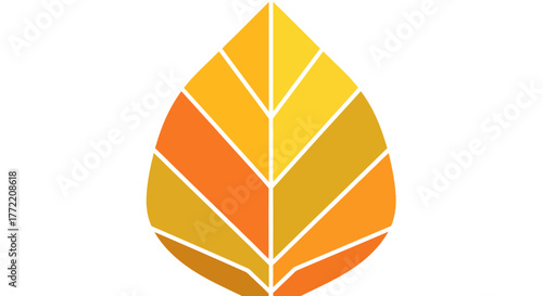 Abstract leaf symbol with a vibrant gradient of yellow and orange, representing growth and nature