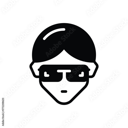 Black solid icon for eye safety
