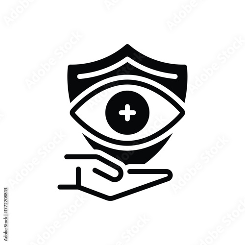 Black solid icon for healthy vision