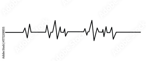 Heartbeat Pulse Line Icons with Heart Symbol, Medical ECG Vector Collection