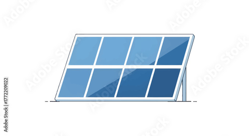A modern solar panel system on a stand, ideal for clean energy and renewable resource illustrations