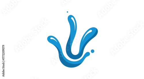 Abstract blue liquid splash and drop, representing fluidity and dynamic movement, perfect for branding and design concepts