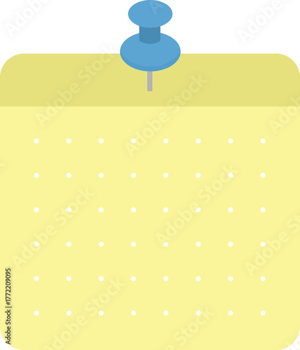 Yellow sticky note with blue push pin