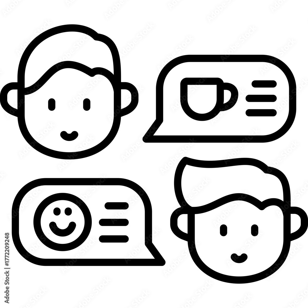 Naklejka premium chat line icon