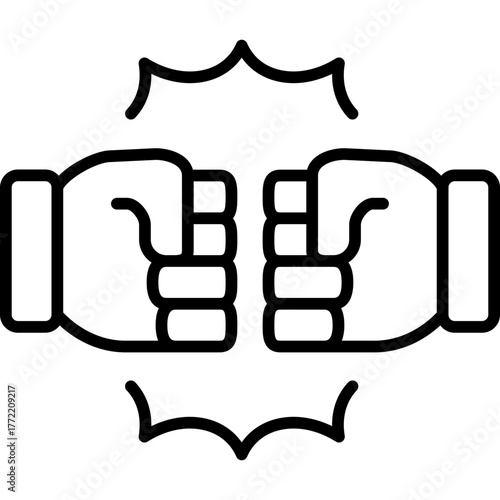 fist bumb line icon