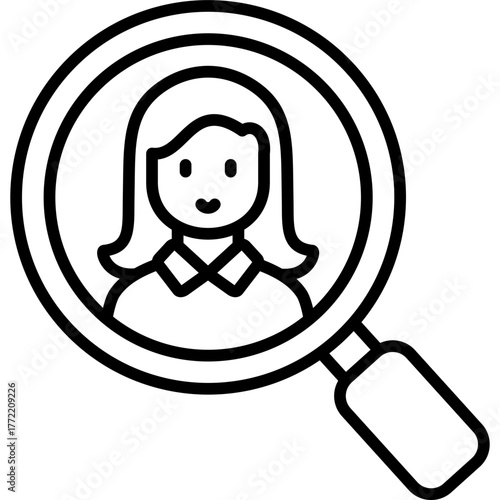 search girlfriend line icon