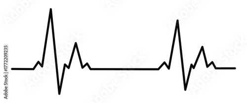 Heartbeat Pulse Line Icons with Heart Symbol, Medical ECG Vector Collection