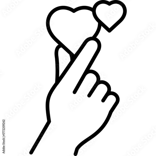 love gesture line icon