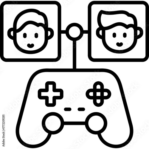 multiplayer gaming line icon
