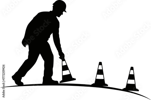 pioneering safety, the diligent worker marks the way for secure progress